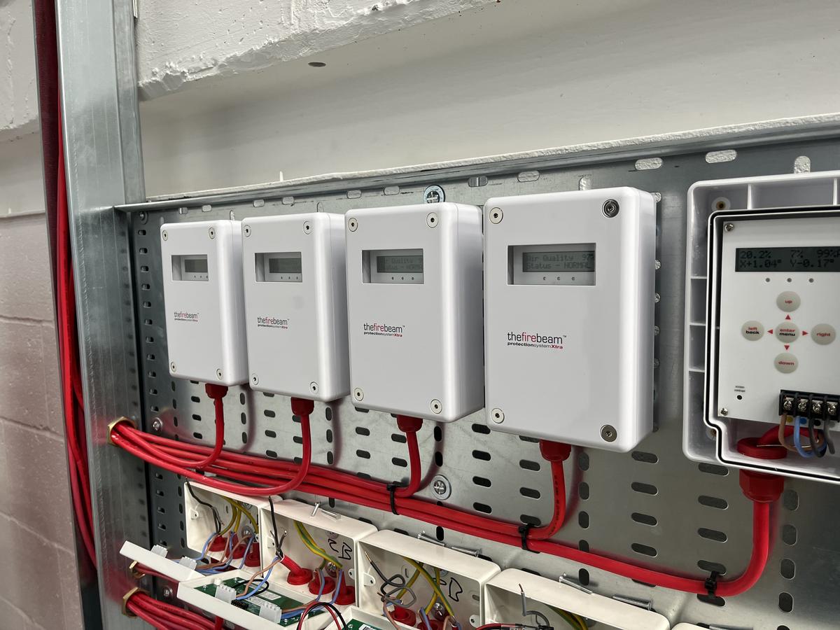 Firebeam Xtra beam detector installation by Faith Systems